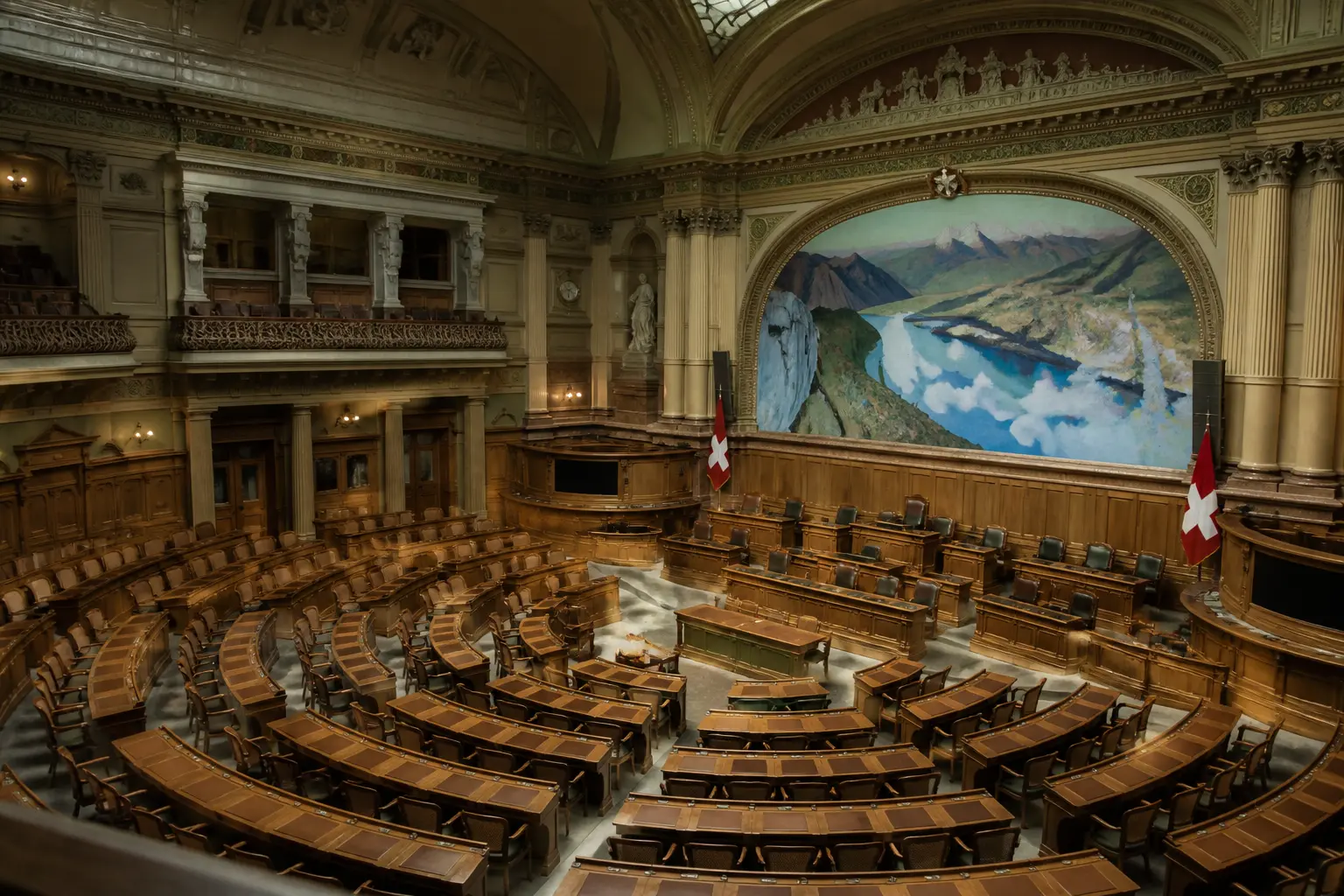 Зал засідань федерального парламенту Швейцарії
