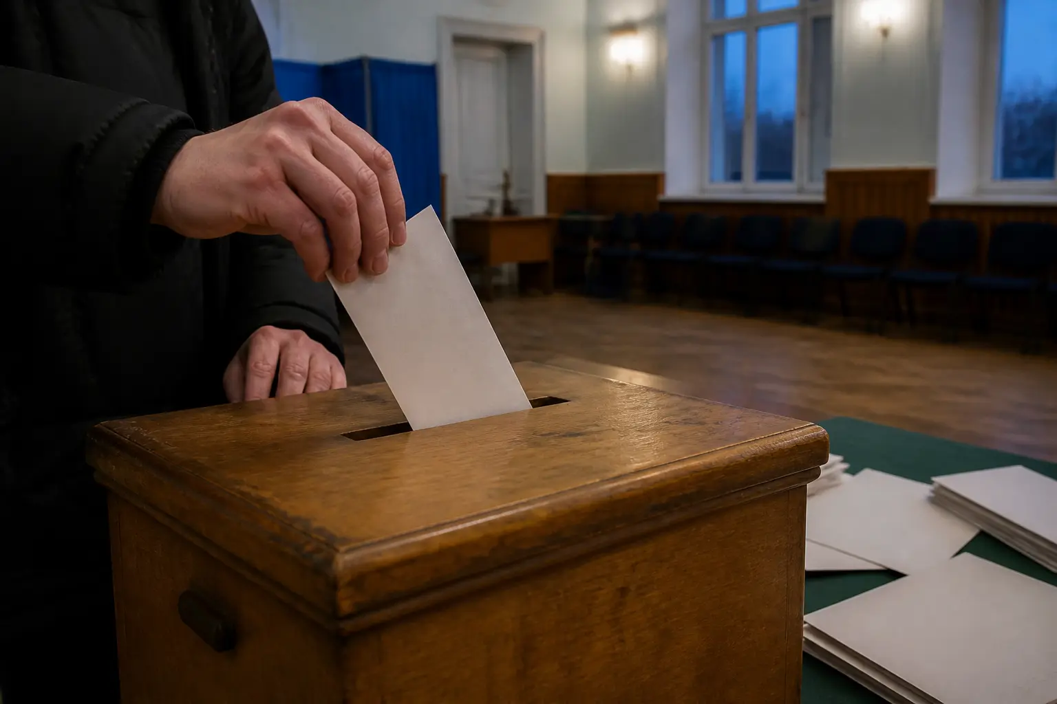 Бюлетень опускають у скриньку під час референдуму у Швейцарії