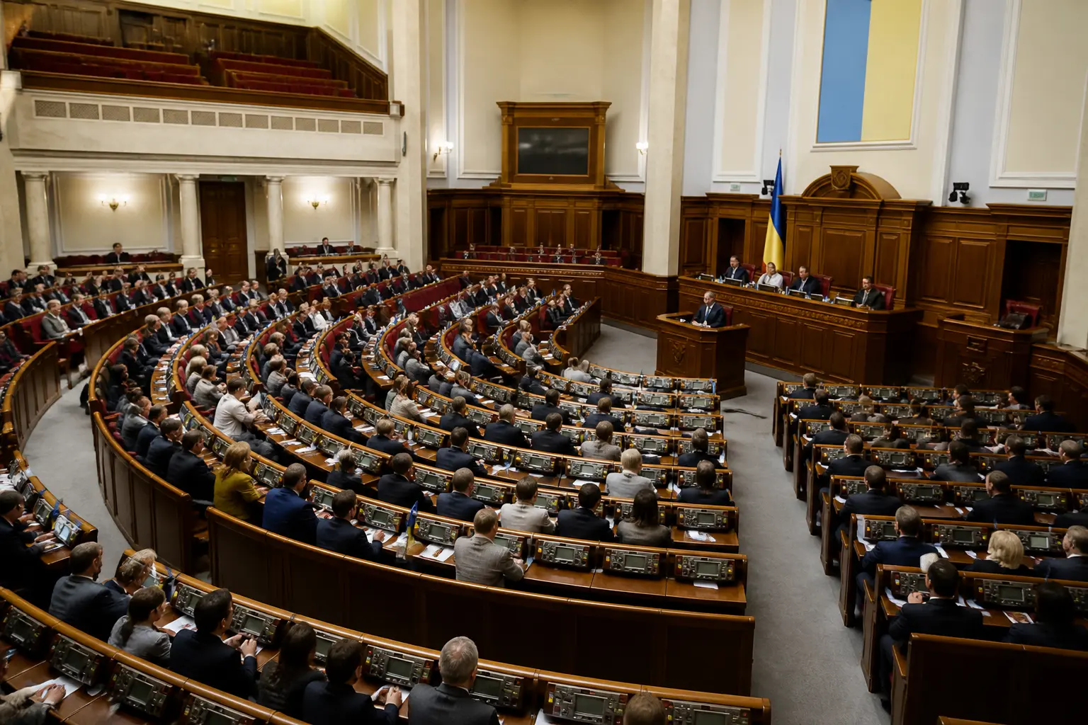 Депутати під час засідання парламенту — представницька демократія в дії