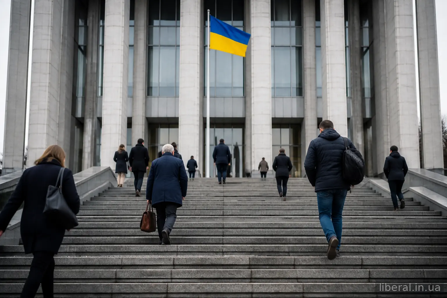 Здание парламента со ступенями — символ разделения властей и верховенства права
